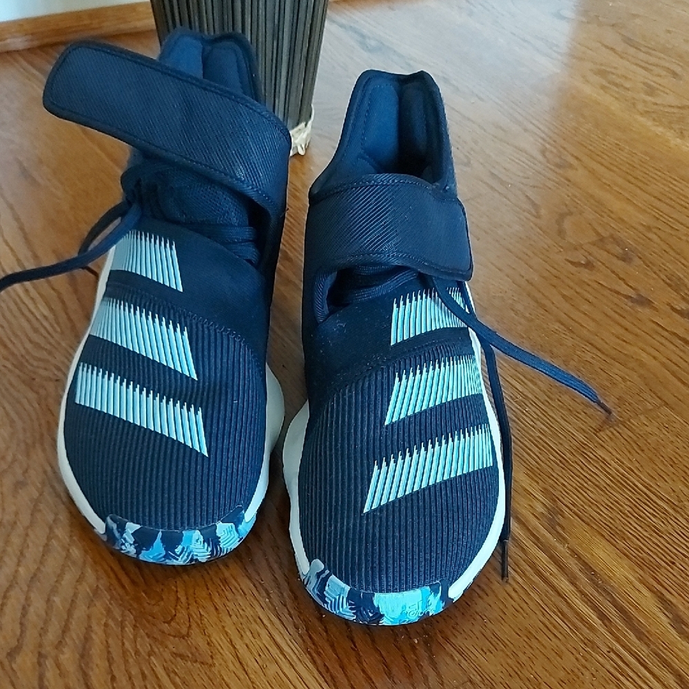 Adidas Blue Sneakers with Modern Design and Strap